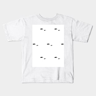 Black fragments on a white background Kids T-Shirt